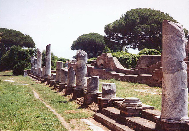 Colonnade from the Basilica (?) in Ostia Antiqua, June 1995
