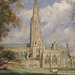 Detail of Salisbury Cathedral from the Bishop's Grounds by Constable in the Metropolitan Museum of Art, February 2008