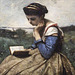 Detail of A Woman Reading by Corot in the Metropolitan Museum of Art, July 2010