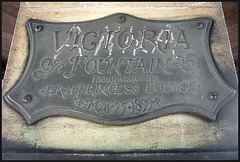 plaque on Victoria Fountain