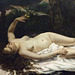 Detail of Woman with a Parrot by Courbet in the Metropolitan Museum of Art, May 2009