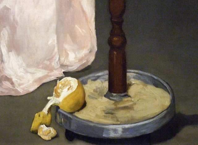 Detail of Young Lady in 1866 by Manet in the Metropolitan Museum of Art, February 2008