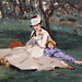 Detail of Camille and Jean in The Monet Family in Their Garden at Argenteuil by Manet in the Metropolitan Museum of Art, November 2008