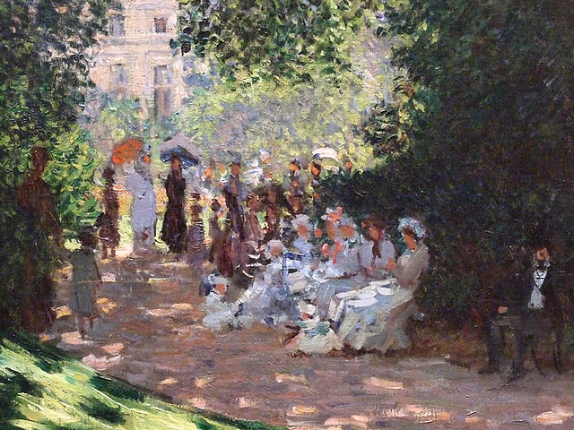 Detail of The Parc Monceau by Monet in the Metropolitan Museum of Art, November 2009
