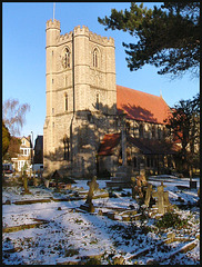snow in the churchyard