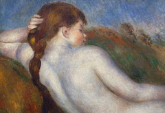 Detail of Reclining Nude by Renoir in the Metropolitan Museum of Art, August 2010