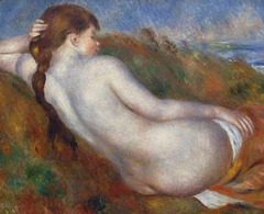 Detail of Reclining Nude by Renoir in the Metropolitan Museum of Art, August 2010
