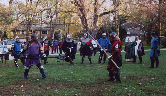 SCA Fighters at the Agincourt Event in Ostgardr, Nov. 2004