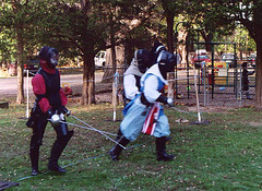 SCA Fencers at the Agincourt Event in Ostgardr, Nov. 2004