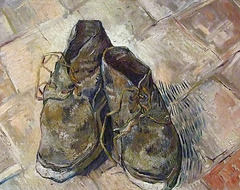 Detail of Shoes by Van Gogh in the Metropolitan Museum of Art, November 2008
