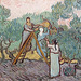 Detail of Women Picking Olives by Van Gogh in the Metropolitan Museum of Art, December 2008