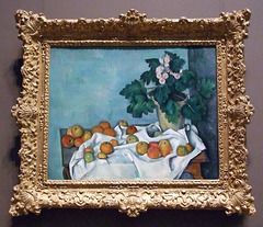 Still Life with Apples and Pot of Primroses by Cezanne in the Metropolitan Museum of Art, August 2010