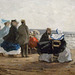 Detail of On the Beach, Dieppe by Boudin in the Metropolitan Museum of Art, August 2010