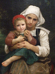 Detail of Breton Brother and Sister by Bouguereau in the Metropolitan Museum of Art, August 2010