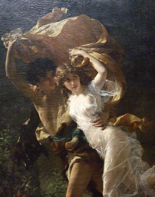 Detail of The Storm by Pierre-Auguste Cot in the Metropolitan Museum of Art, December 2007