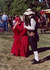 Sancha as a "Devil" Mummer & Thomas at the Fort Tryon Park Medieval Festival, Oct. 2005