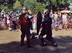 Puppy Fighting Aaron and Mael Eoin at the Fort Tryon Park Medieval Festival, Oct. 2005