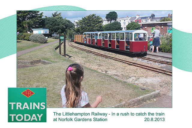 Littlehampton Railway rushing to catch the train Norfolk Gardens - 20.8.2013
