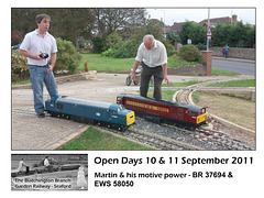 Blatchington Garden RailwayMartin with 37694  & 58050    10 9 2011
