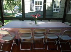 Table on the Porch in Amanda and Rob's House at Jolie's Welcome Home Party, October 2010