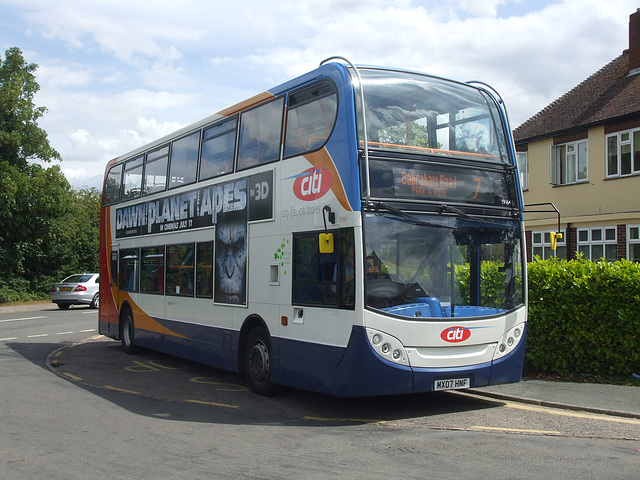 Stagecoach East (Cambus) 19164 (MX07 HNF) at Sawston - 7 Jul 2014 (DSCF5386)