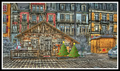 BELFORT: Chalet du marché de Noël place corbis.