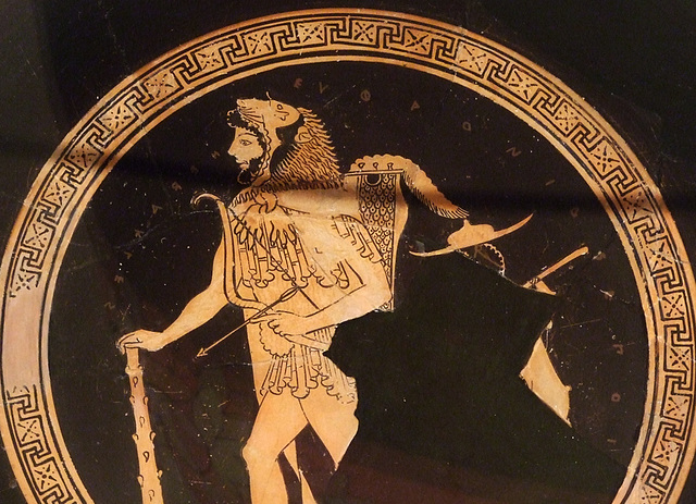 Detail of a Terracotta Kylix Signed by Euphronios as Potter and Attributed to Onesimos as Painter in the Metropolitan Museum of Art, April 2011