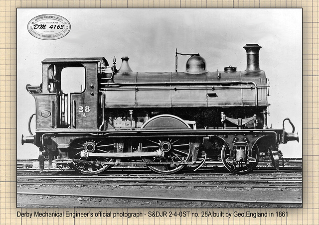 S&DJR 2-4-0ST no 28A built by Geo. England in 1861