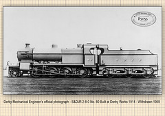 S&DJR 2-8-0 No 80 built by Derby Works in 1914 - withdrawn in 1959