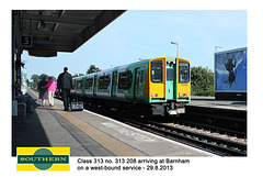 Southern 313 208 - Barnham - 29.8.2013
