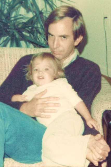 Elise and daddy, 1976