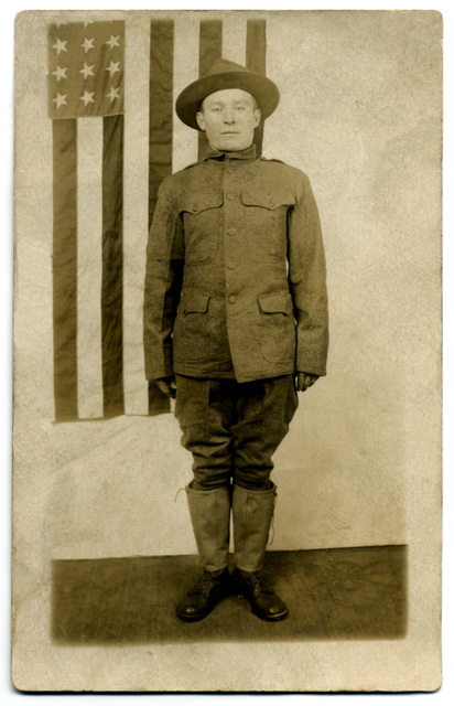 World War I Soldier with Flag