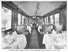First class Dining Car interior - LNWR - Wonder Book of Railways c1916