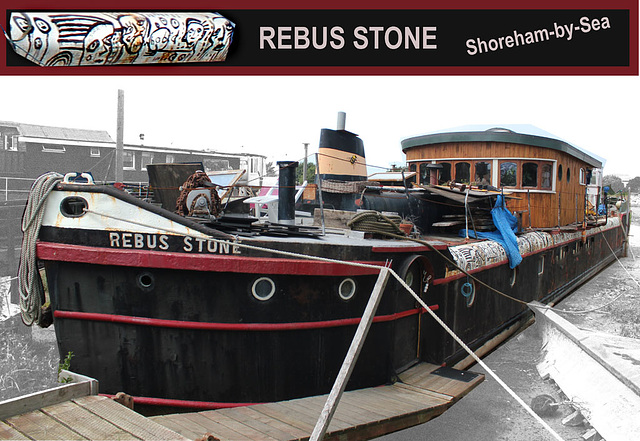 Rebus Stone - Shoreham houseboat - 27.6.2011