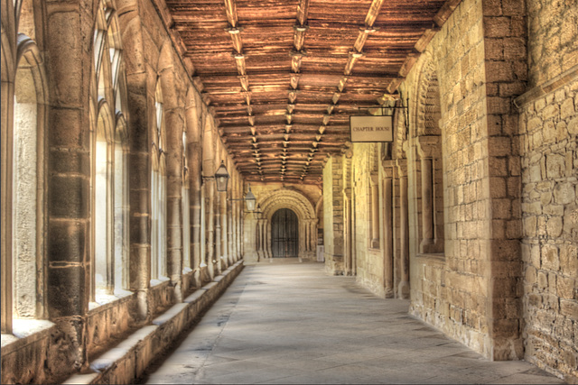 The Cloisters of Durham cathedral in HDR