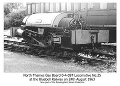 North Thames Gas 0-4-0ST 25 at Bluebell Railway on 24.8.1963