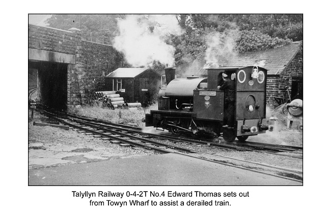 Talyllyn Railway  0-4-2T 4 Edward Thomas Towyn Wharf 28.7.1966