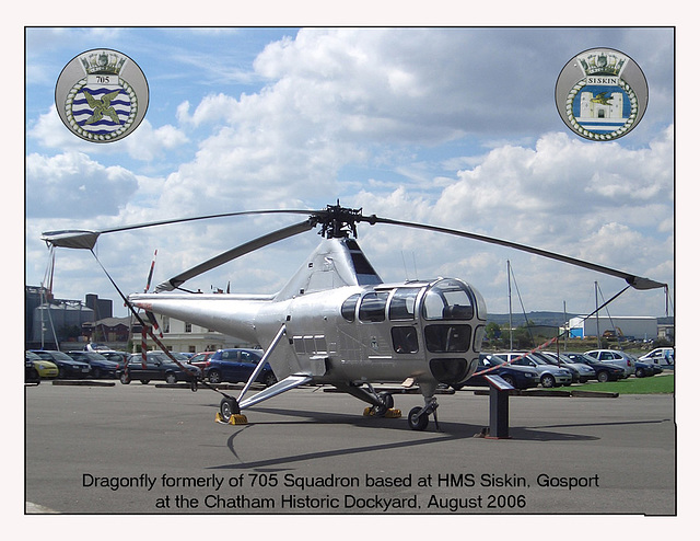 Dragonfly helicopter of 705 Naval Air Squadron -  Gosport at the Historic Dockyard Chatham