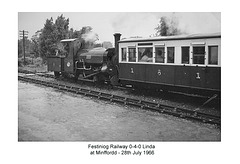 Festiniog Railway - Linda at Minffordd 28.7.1966