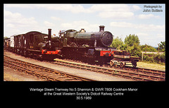GWR 37808 & Wantage Steam Tramway 5 at GWS Didcot 30 5 1989