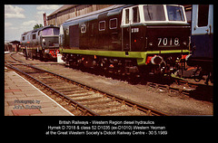 British Railways Western Region - D7018 & D1035 Didcot Railway Centre - 30.5.1989