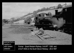 GWR 0-6-0PT 1369 & 2-6-2T 4555 - Dart Valley Railway  - 5.8.1969