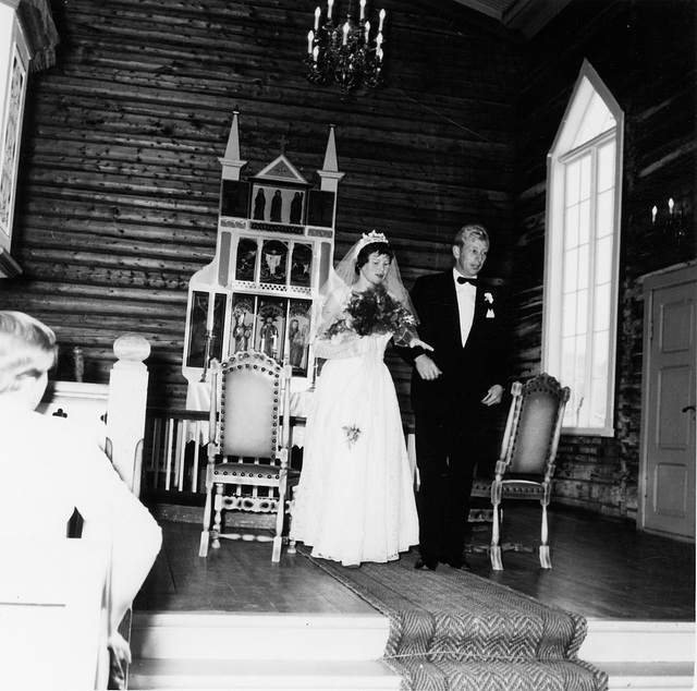 (198) Bjørg Edøy og Noralf Harbakk, Hillesøy kirke, Austein, 27. februar 1959 (198) Bjørg Edøy og Noralf Harbakk, Hillesøy kirke, Austein, 27. februar 1959