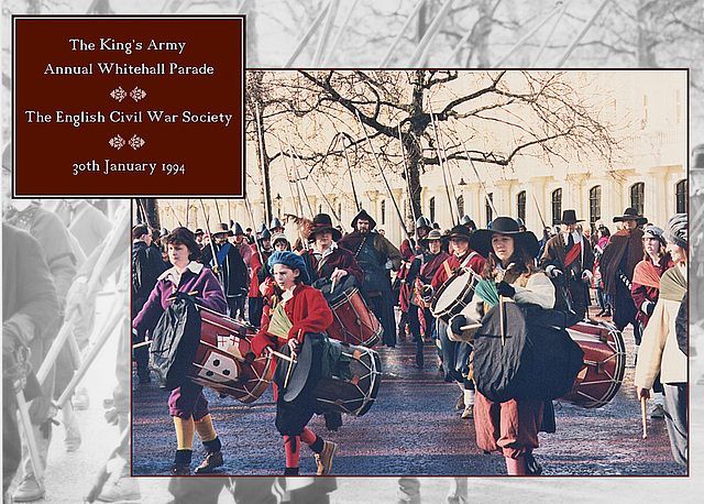 English Civil War - marching with draped & muffled drums - January1994