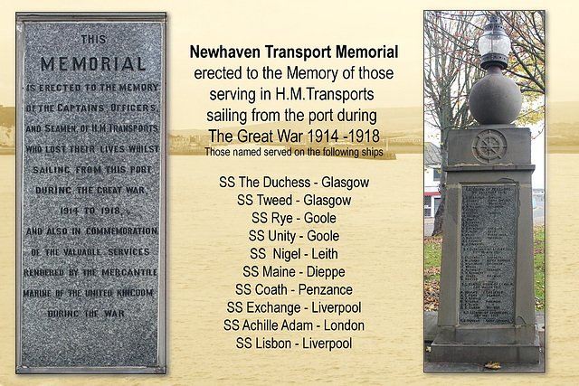 Newhaven Transport Memorial - war memorial for WW1 transport ship crews