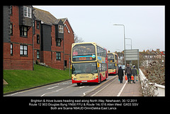 Brighton & Hove Buses fleet nos. 903 & 616 at Newhaven on 30.12.2011