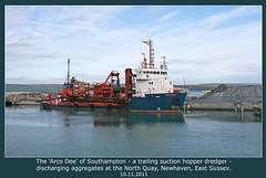 Arco Dee unloading at North Quay Newhaven - side view - 10.11.2011