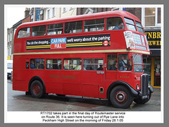 RT bus on final day of Routemasters on route 36