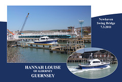 Hannah Louise of Alderney Guernsey passes Newhaven swing bridge 12.30 on 7 3 2011