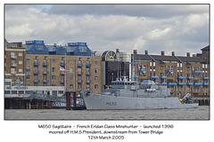 M650 Sagittaire French Eridan Class Minehunter launched 1996 12.3